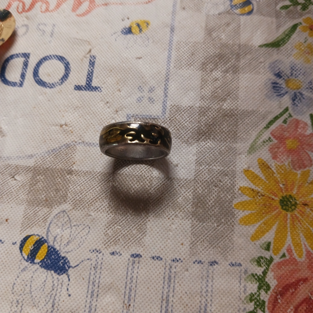 Two-Tone  Celtic Band Ring with Unique Design